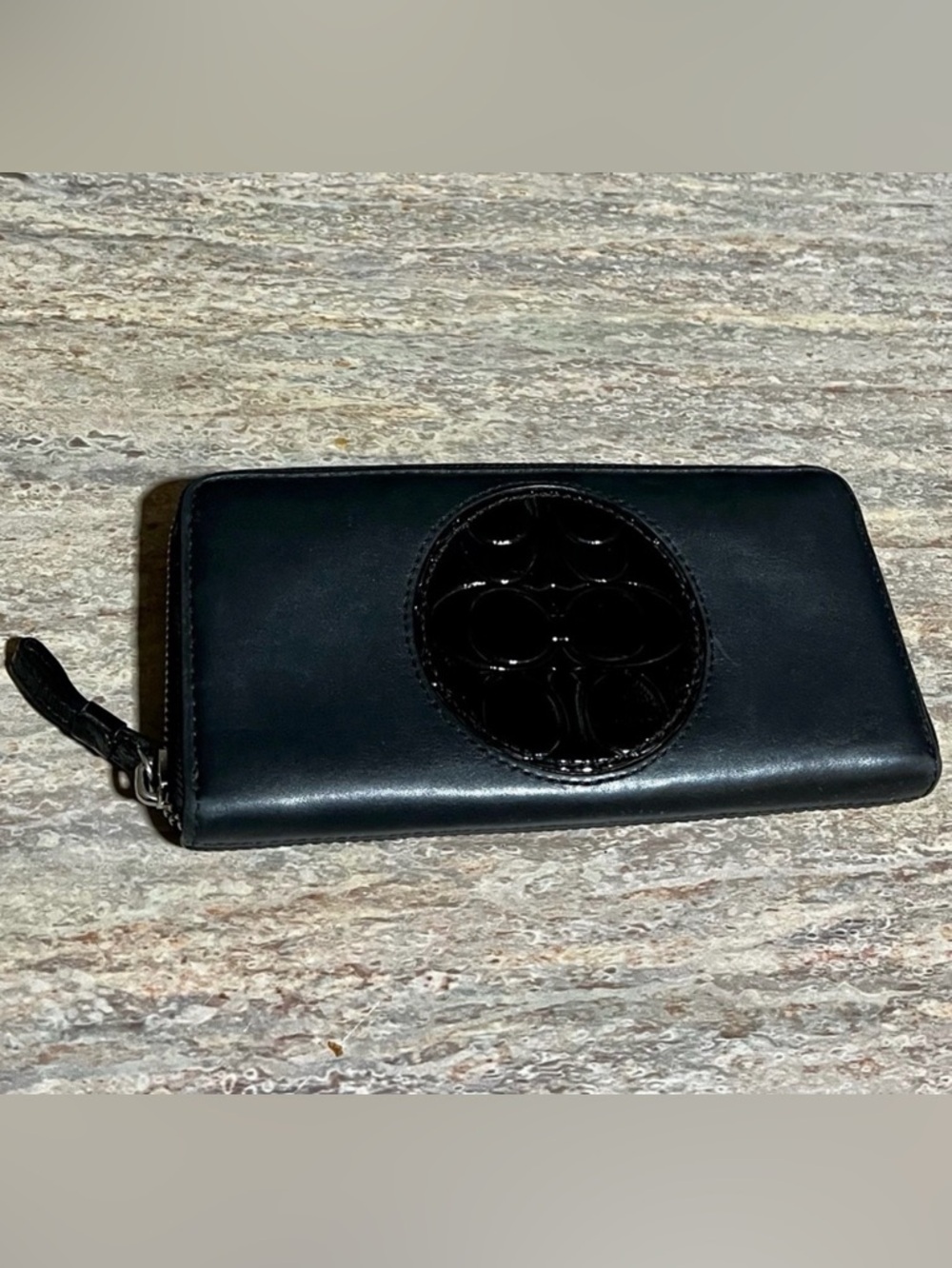 Coach zippered leather wallet